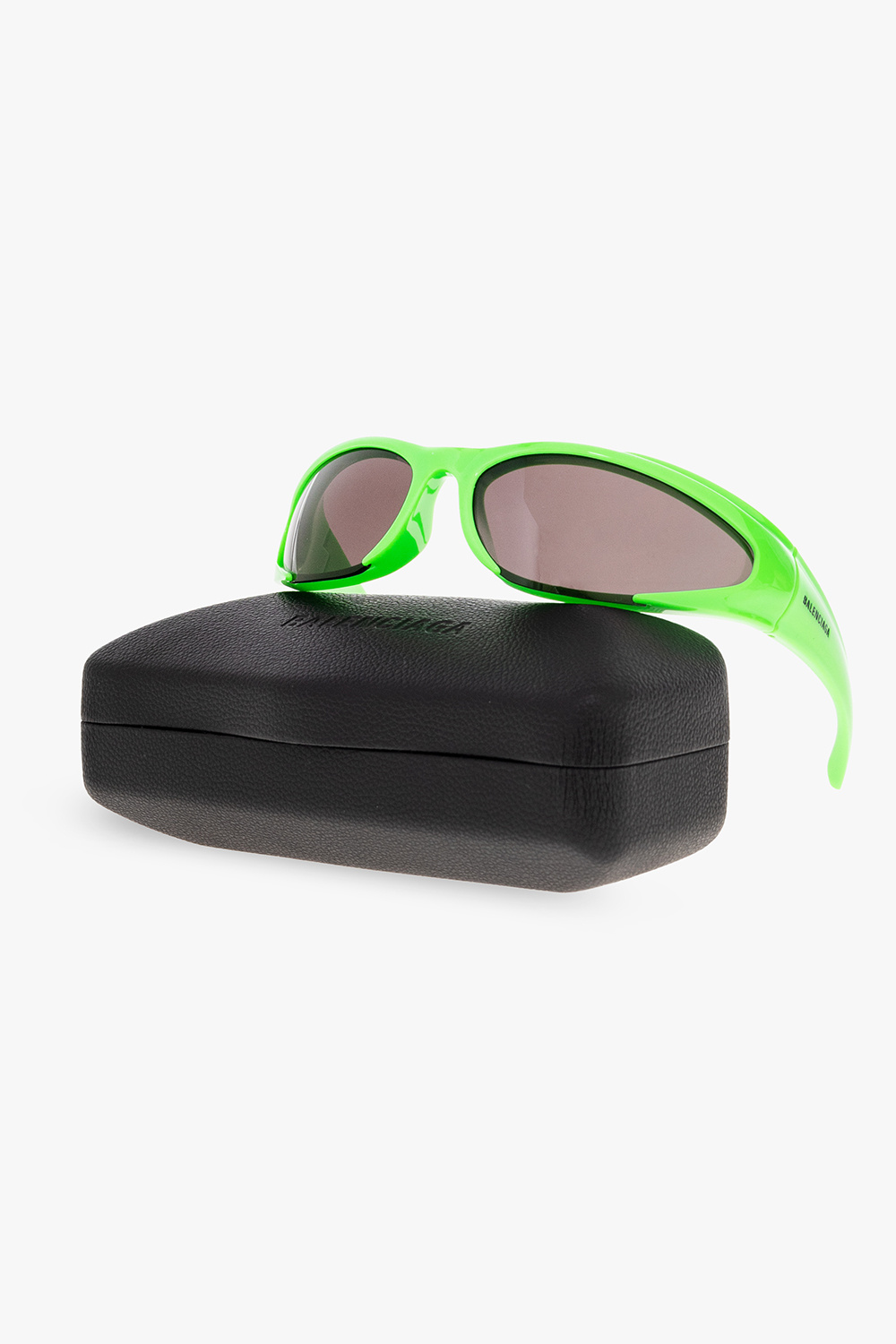 Green 'Reverse Xpander Rectangle' sunglasses Balenciaga